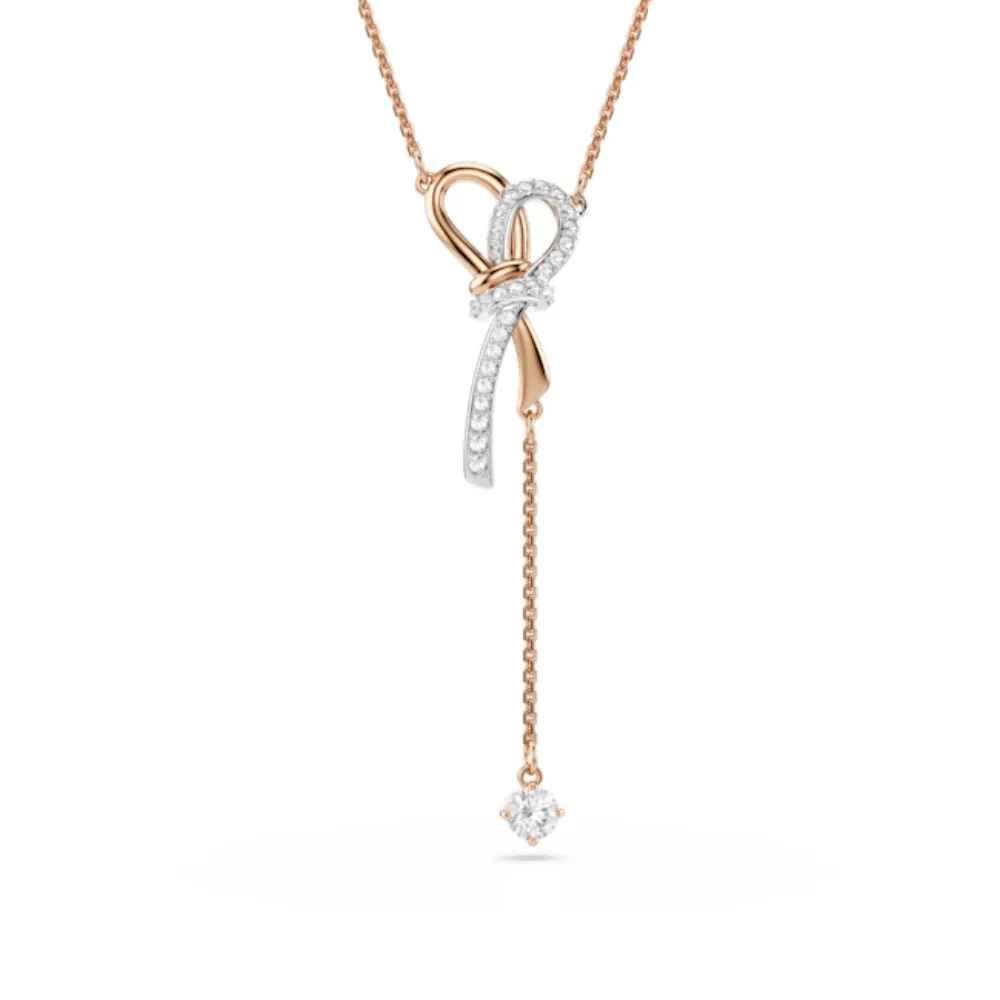 【SWAROVSKI 施華洛世奇】官方直營 Hyperbola 蝴蝶結項鏈 多種金屬潤飾 千金風天花板 法式浪漫 | 5753336