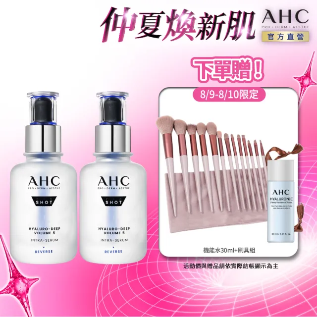 【AHC】醫美科研超導水光玻尿酸精華40ml_2入組(臉部保養/精華/保濕/水潤蘋果肌/玻尿酸)