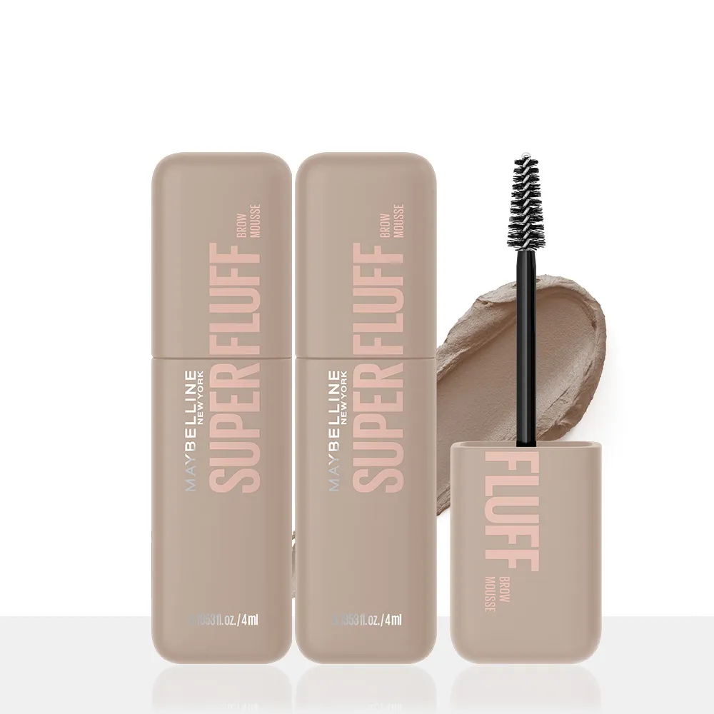 【MAYBELLINE 媚比琳】SUPER FLUFF 蓬蓬慕斯持色眉彩膏_2入組
