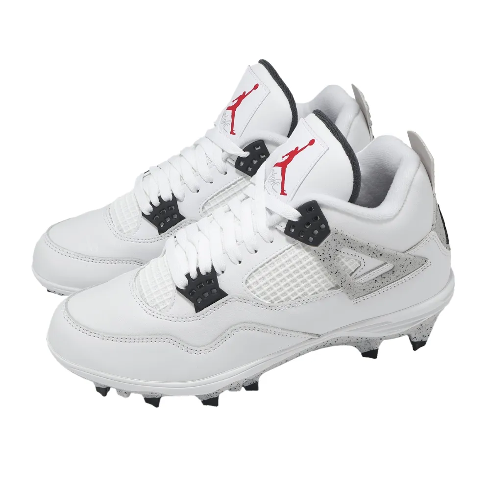 【NIKE 耐吉】足球鞋 Jordan 4 Retro TD 男鞋 白水泥 膠釘 美式足球 棒壘球(HQ0207-106)