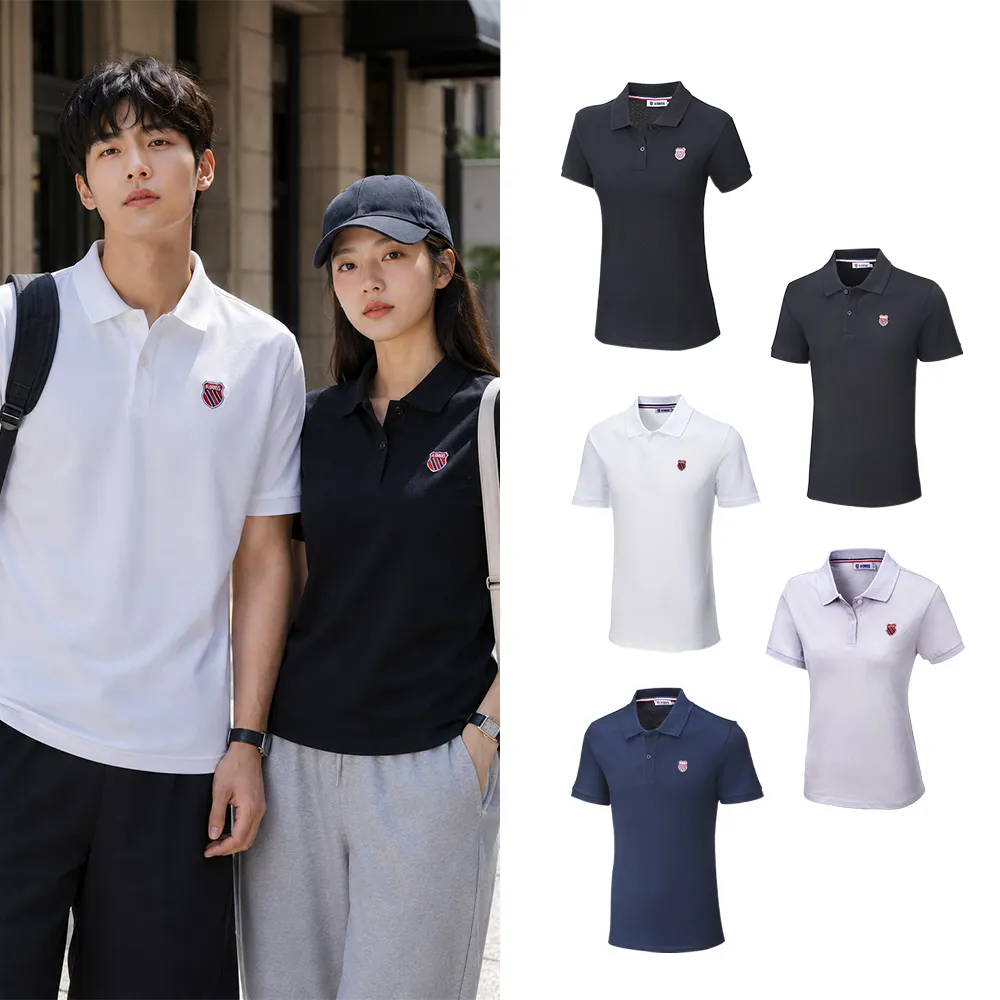 【K-SWISS】獨家款-經典盾牌短袖Polo衫 棉質親膚  男上衣 女上衣 多色選擇 (108492/198492)