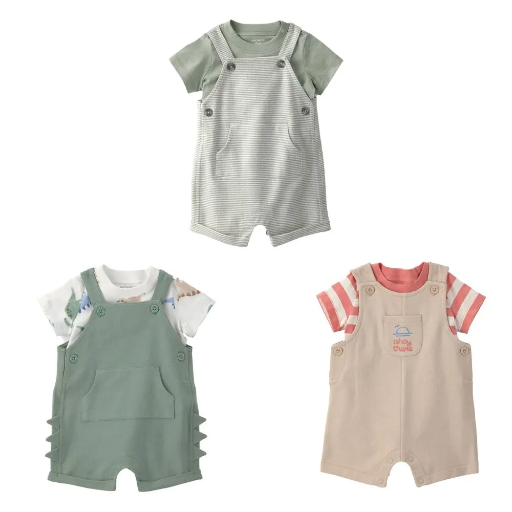 【Carter’s】純棉2件組套裝(上衣/吊帶褲)-精選多款可選(原廠公司貨 童裝 嬰兒裝)