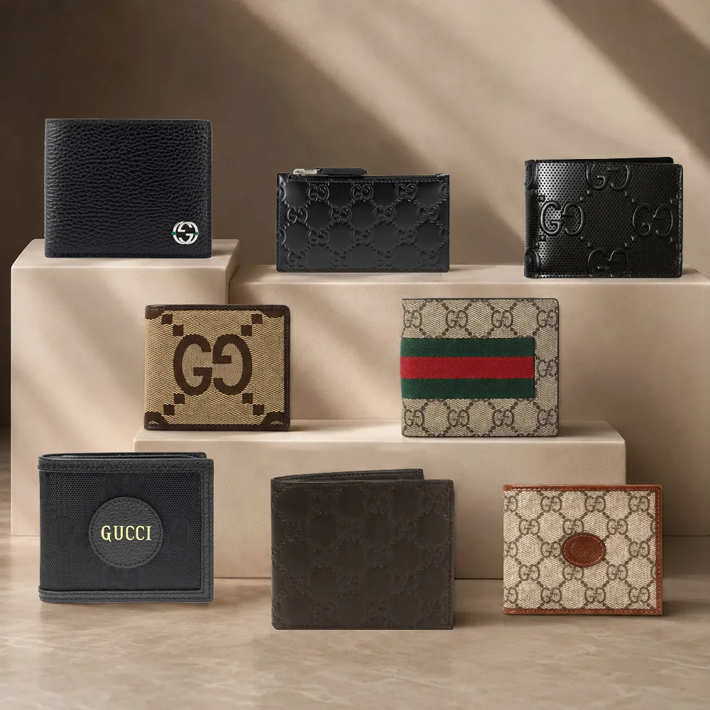【GUCCI 古馳】經典LOGO零錢8卡對開短夾/皮夾 (款式任選)