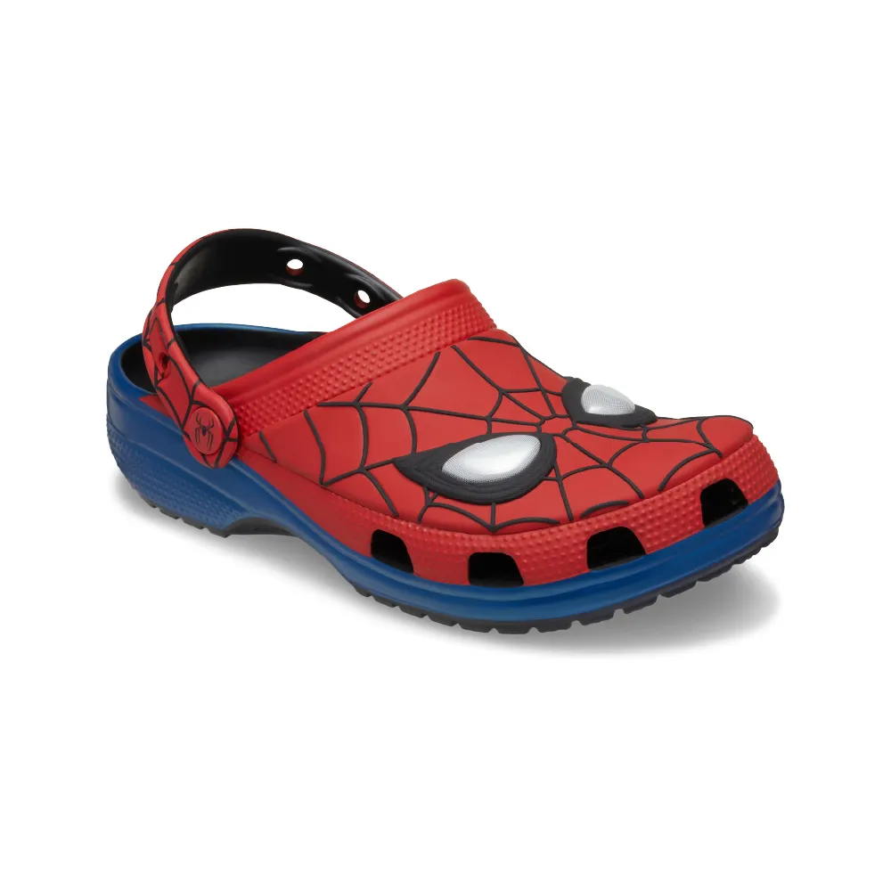 【Crocs】童鞋 大童 Spider-Man 蜘蛛人聯名 經典克駱格 洞洞鞋 七彩色(213519-90H)