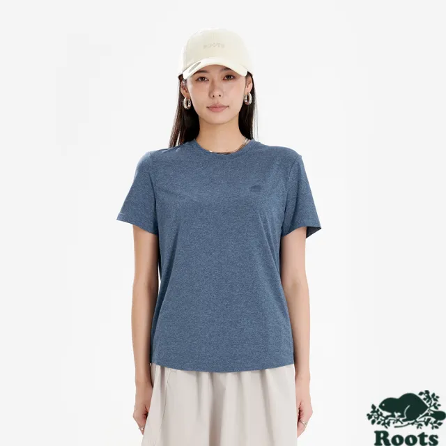 【Roots】RENEW KNIT CLASSIC 短袖上衣 (椒鹽藍)