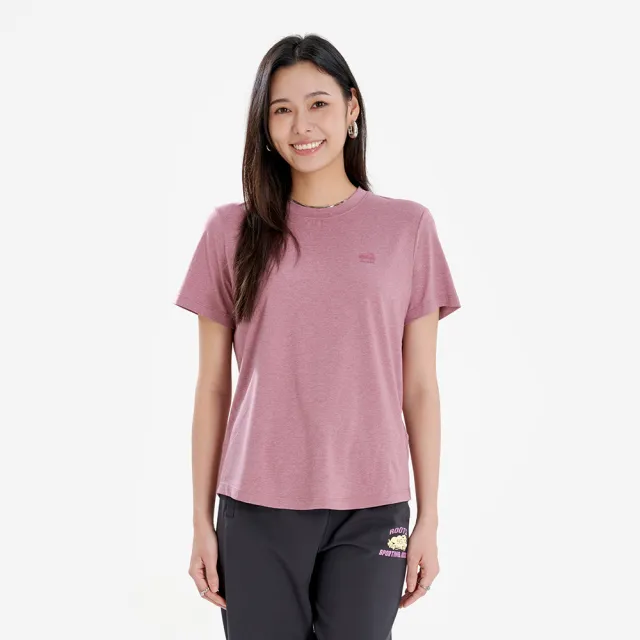 【Roots】RENEW KNIT CLASSIC 短袖上衣 (暗梅紫混色)