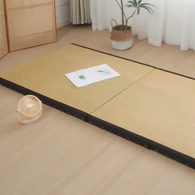 日式可折疊椰棕榻榻米地墊 80×200cm 3cm厚度 單面藤席午休墊