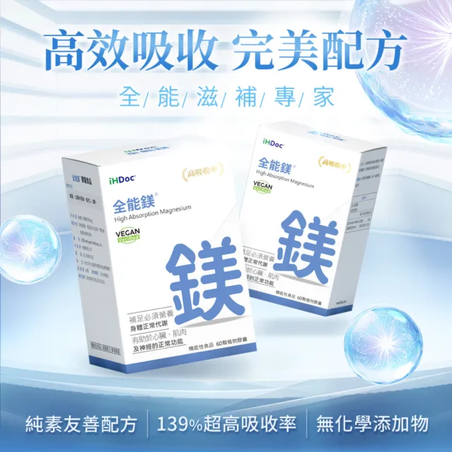 【iHDoc】全能鎂(60粒/盒；3盒)