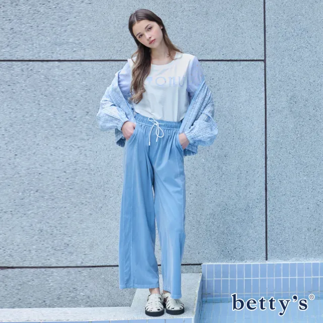 【betty’s 貝蒂思】腰部鬆緊抽繩休閒寬褲(共二色)