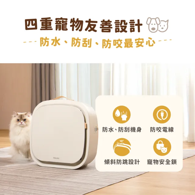 【Philips 飛利浦】毛小奈Lite 寵物空氣清淨機★適用13-15坪(AC3360/80)雙入組