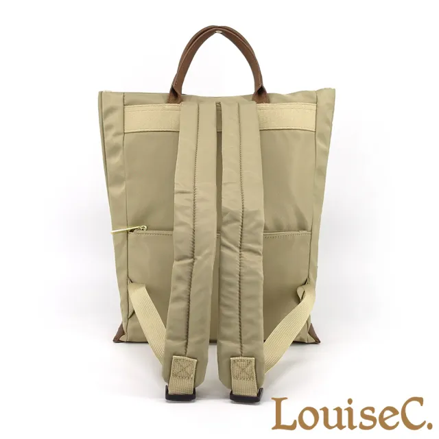 【LouiseC.】雙11 Tree House 超輕量尼龍 牛皮 收褶設計雙隔層 手提後背防水包 3色 YSL004