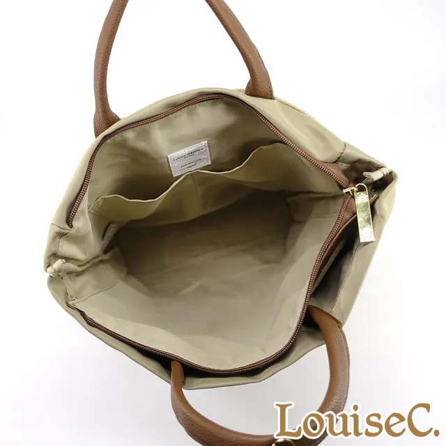 【LouiseC.】雙11 Tree House 超輕量尼龍 牛皮 收褶設計雙隔層 手提後背防水包 3色 YSL004