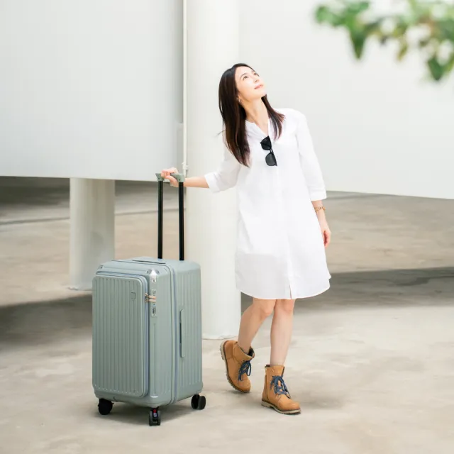 【NARECA】胖樽前開式旅箱 26吋 煞車輪 掀旅箱 前開式 5輪 大容量 可擴充 行李箱 旅行箱 登機箱 FATNANA-26