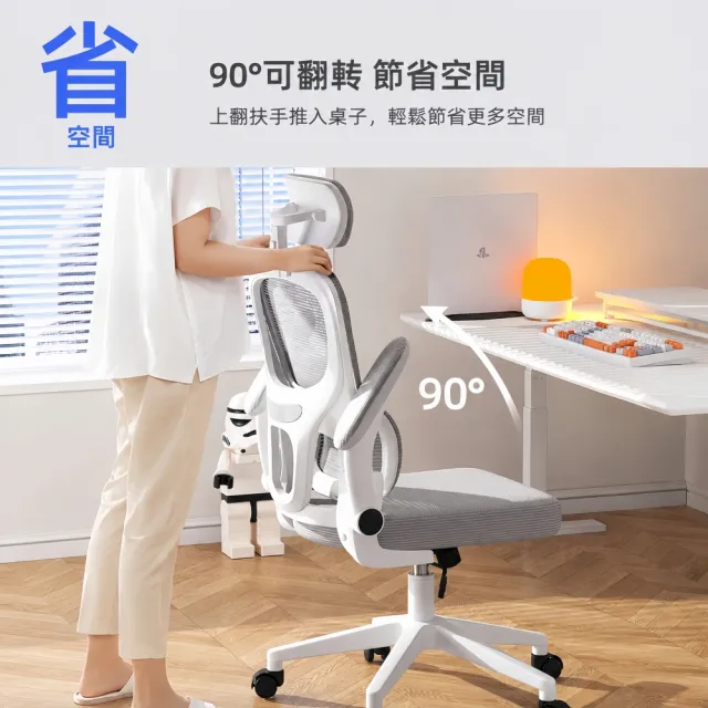 【小不記】可調節頭枕+自適應腰托 電腦椅 辦公椅 可升降耐重旋轉椅 人體工學椅 職員椅 會議椅 網椅 椅子