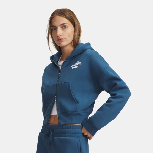 【UNDER ARMOUR】UA 女 Icon Fleece Nov 短版連帽外套_6010978-498