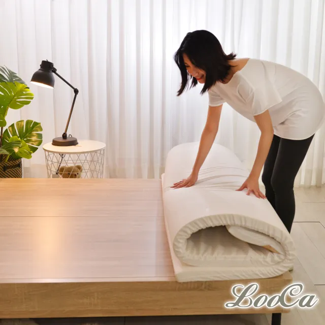 【LooCa】單大3.5尺 厚5cm HT純淨乳膠床墊-法國防蹣認證表布｜宿舍床墊推薦