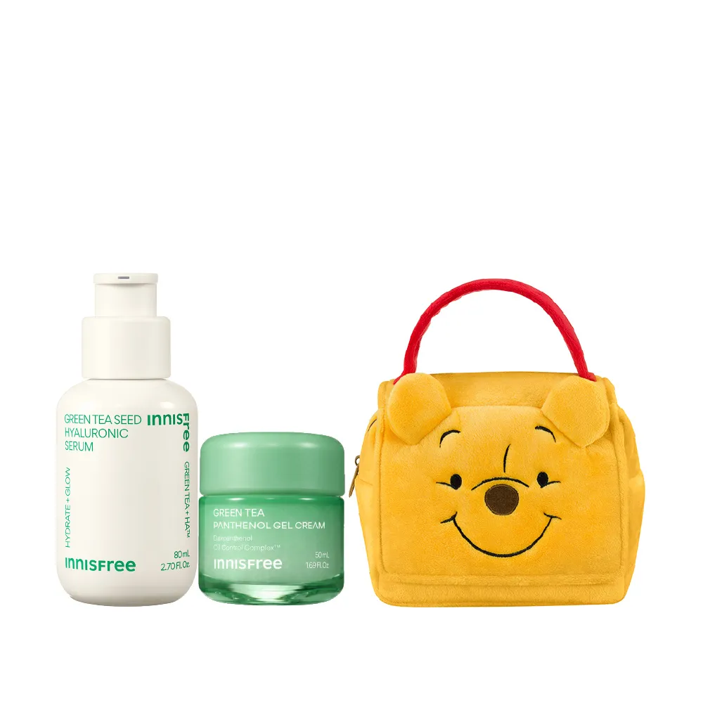 【innisfree】綠茶沁涼補水平衡組(玻尿酸保濕精華80ml、B5水凝霜50ml)