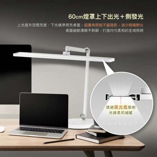 【CHIMEI 奇美】兩全奇美燈_全智能全域光60cm LED全光譜護眼檯燈(LT-SU180D/眼科醫師推薦款)