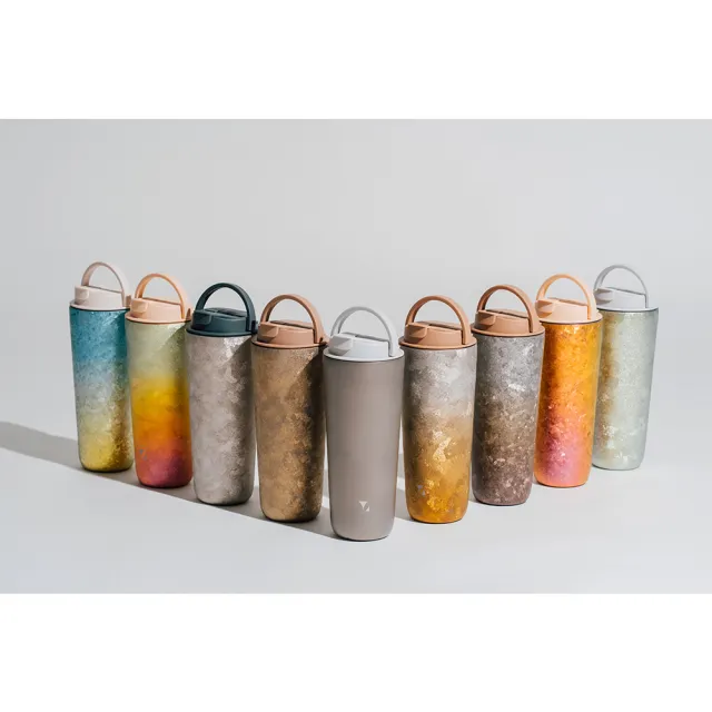 【Titanium 鈦造】純鈦跳跳杯 晶鈦系列-夏竹綠 800ml 雲霧灰蓋(鈦保溫杯 保溫瓶 台灣鈦杯 鈦金屬 環保杯)