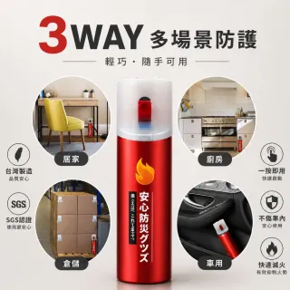 【寶媽咪】2+2入台灣製強效滅火劑(檢驗認證/輕便/噴力強/地震/防災/攜帶式滅火/火災/車用滅火)