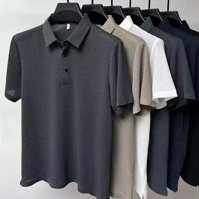 【巴黎精品】現貨+預購 男POLO衫高爾夫球衫夏季薄款冰絲涼感速乾短袖上衣(男裝吸濕排汗男襯衫5色b7a1C)