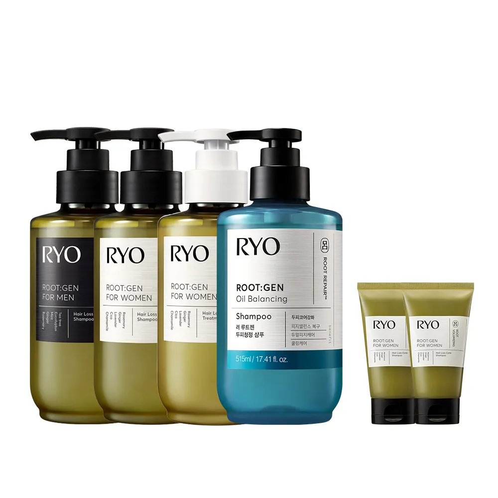 【RYO 呂】官方直營 ROOTGEN強韌蘊髮洗髮精/護髮膜515mlx3入(男性專用/女性專用/零感控油)