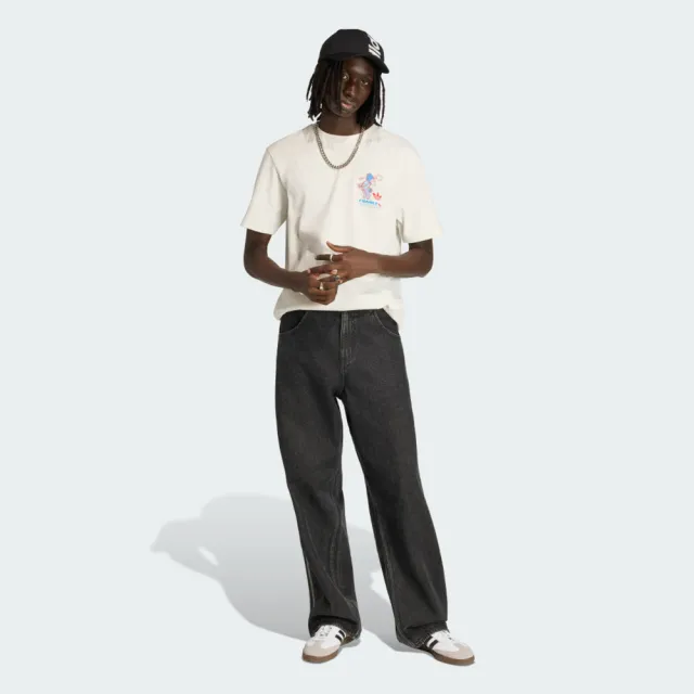 【adidas 愛迪達】Mascot Tee Fot 男女 T恤 休閒短袖 米 純棉 2026 世界盃(KC3833)