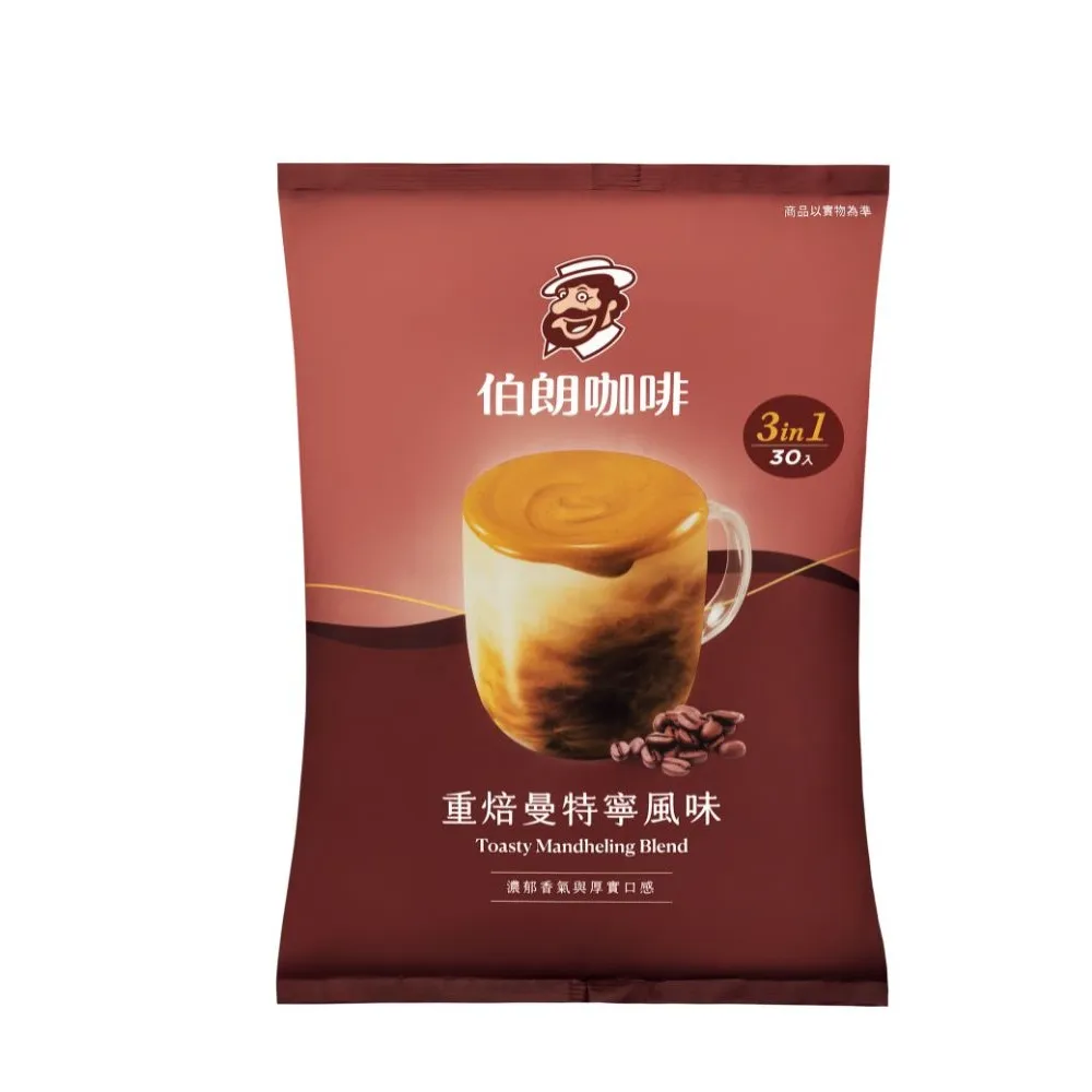 【金車/伯朗】重焙三合一曼特寧風味-30入/袋