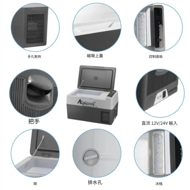 【Alpicool】冰虎 22公升 雙槽行動冰箱 車用移動冰箱 露營 冷藏冷凍 美規強效版壓縮機 G22 總代理公司貨