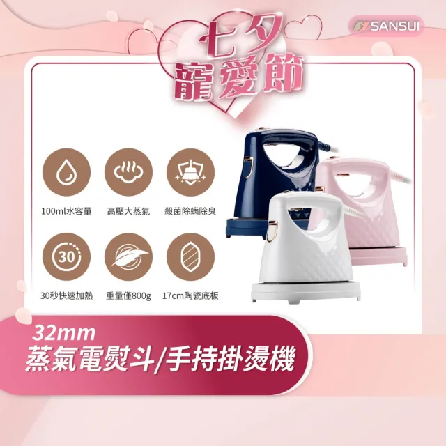 【MUNICHI 沐尼黑】2 in1 蒸氣電熨斗/手持掛燙機 電熨斗/熨燙機/熨斗/換季收納/衣物除皺/送禮(MSI-PQQ7)
