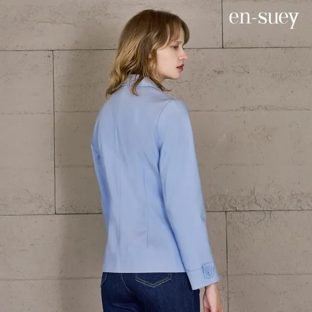 【en-suey 銀穗】EU袖剪接袢帶上班族西裝外套-女