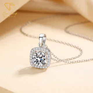 【CF Diamond】項鍊 莫桑鑽《幸福方糖》(雙11 1克拉  鑽石 項鏈 生日禮物)