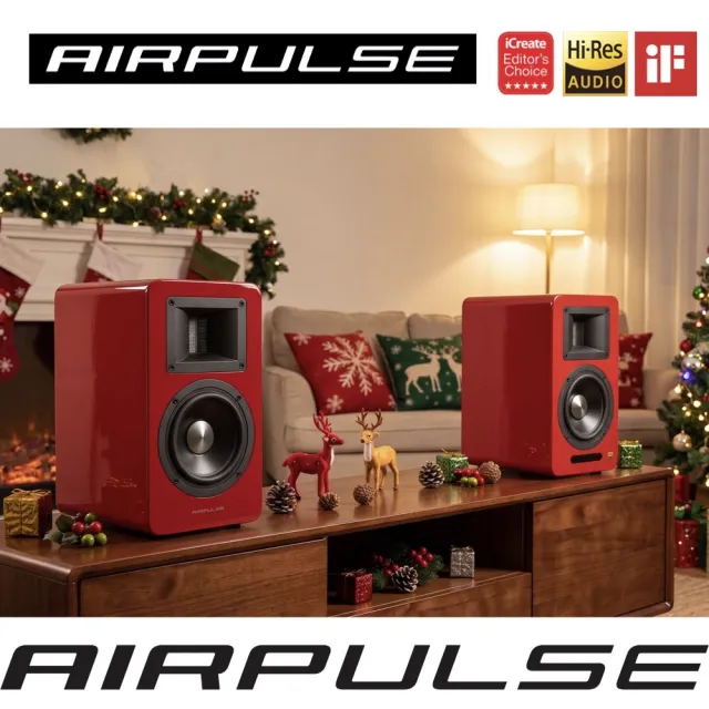 【AIRPULSE】A100 PLUS 雙聲道主動式音箱（2.0藍牙喇叭｜國際設計師 Phil Jones 設計｜Hi-Res音質認證）
