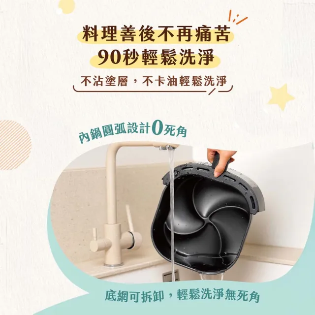 【Philips 飛利浦】抽UX20戰鬥陀螺_旋鈕海星氣炸鍋3.2L_黑皮小星_NA110