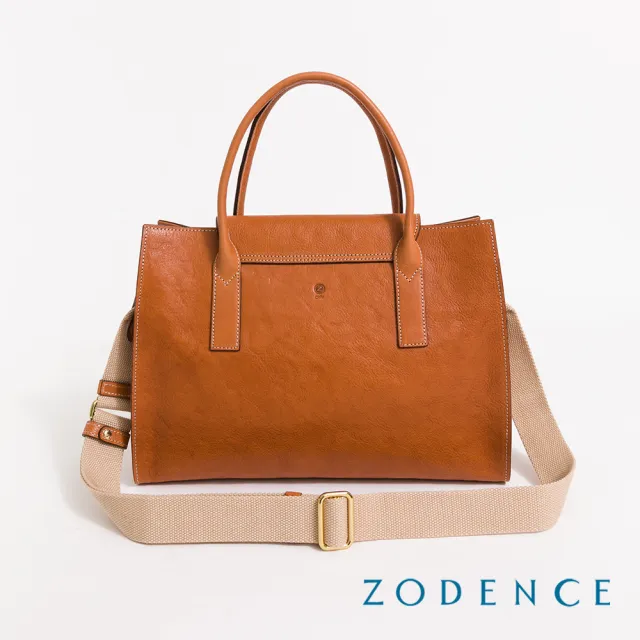 【ZODENCE 佐登司】MONA義大利植鞣革手提斜背包-大