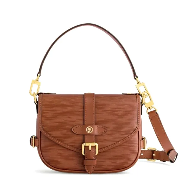 【Louis Vuitton 路易威登】M23470 經典Epi水波紋Saumur BB雙子星手提斜背兩用馬鞍包(棕色)