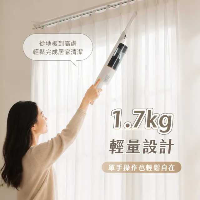 【SANSUI 山水】小白淨|自動集塵無線吸塵器(SVC-P880)綠光顯塵/集塵式/除螨/寵物家庭/強吸力/父親節