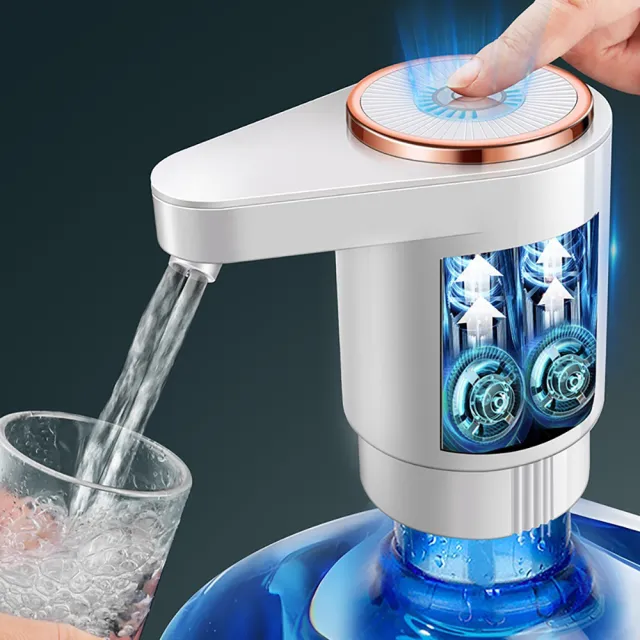 YISO易搜 吸水泵 桶裝水抽水器 抽水器 飲水機抽水器 TC充電 仰角出水(按壓操作/長續航/不濺水)