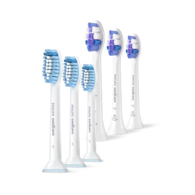 【Philips 飛利浦】HX6053 Sonicare S2/S超細抗敏刷頭3入組 (0.1mm極細毛/10倍清潔/官方直營)