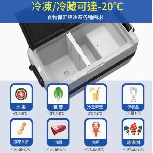 【Alpicool】冰虎 50公升 雙槽雙溫行動冰箱 車用移動冰箱 露營 壓縮機 冷藏冷凍 拉桿滾輪 T50 總代理公司貨
