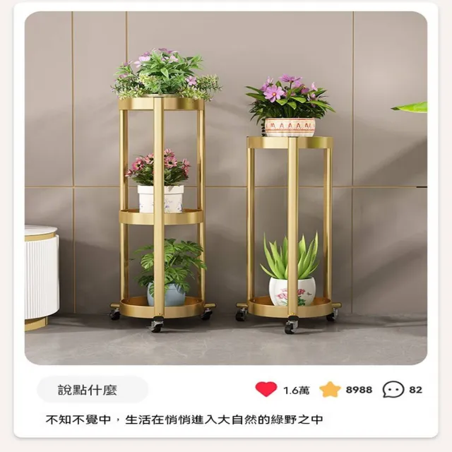 【AnDa 安達】輕奢鐵藝花架子客廳落地式移動多層陽台置物架室內綠蘿吊蘭擺放架