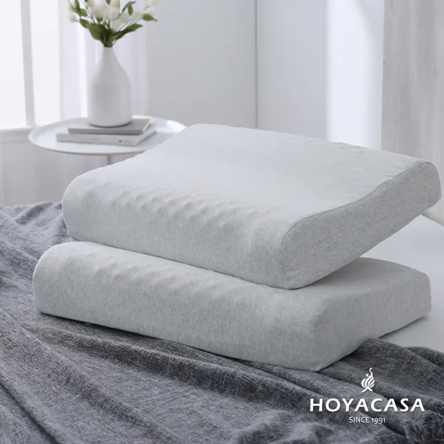 【HOYACASA  禾雅寢具】100%泰國天然乳膠枕-波浪曲線型-2入