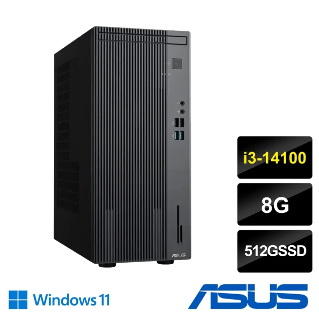 【ASUS 華碩】i3四核電腦((i3-14100/8G/512G SSD/W11/H-S503MER-314100051W)