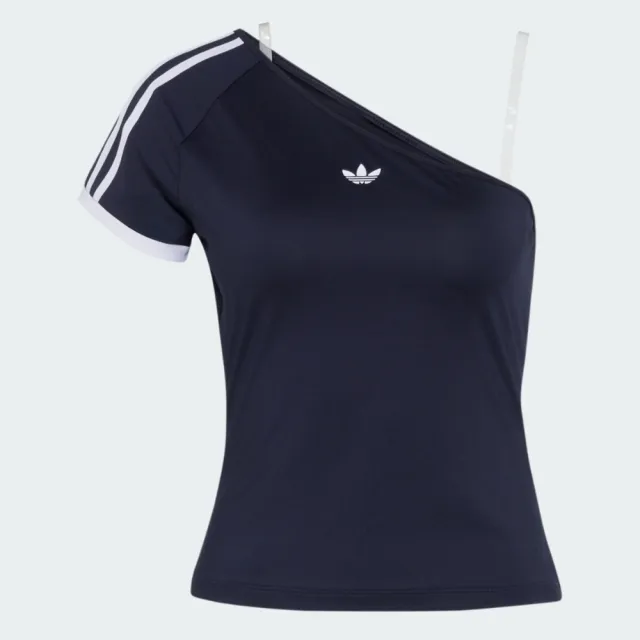 【adidas 愛迪達】Offshoulder Tee 女 運動上衣 休閒短袖 黑 斜肩短袖上衣 露肩(KY5180)