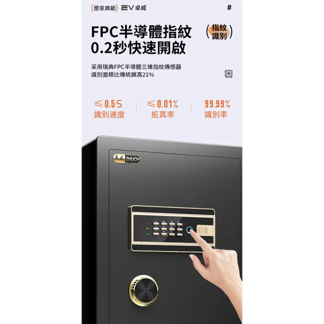 【窩居】45cm家用防盜保管箱 WIFI手機遠程操控 全鋼安全箱 保險櫃 指紋密碼保險箱