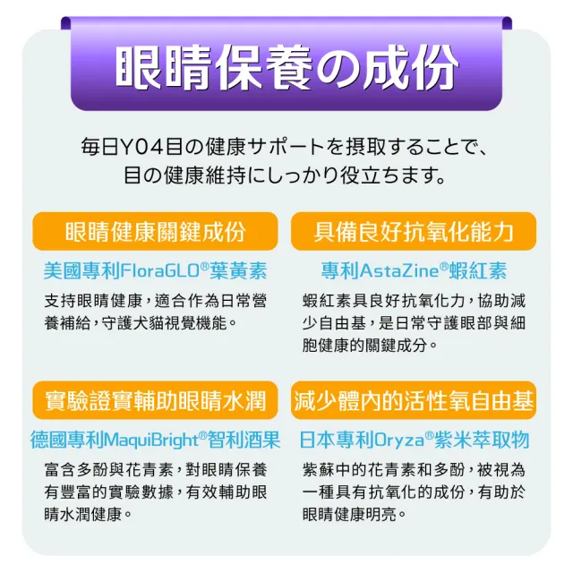【Yakupet 優固倍】Y04優固眼 5盒組150包(狗貓眼睛保健 含蝦紅素、葉黃素、智利酒果、紫米萃取物、NMN)