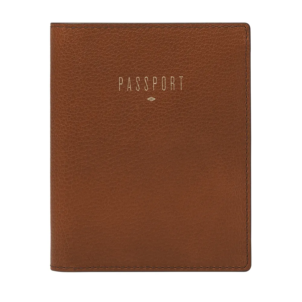 【FOSSIL】Travel 真皮RFID護照夾-咖啡色 SLG1499200