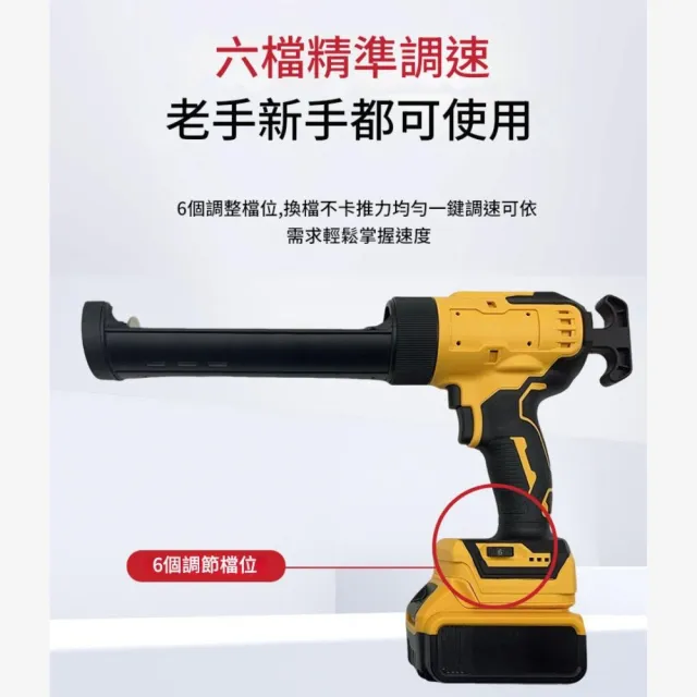 【森森機具】6檔調速電動矽利康槍矽膠槍 玻璃膠槍 二電一充牧田款21V 工業級自動打膠槍 打膠槍 結構膠