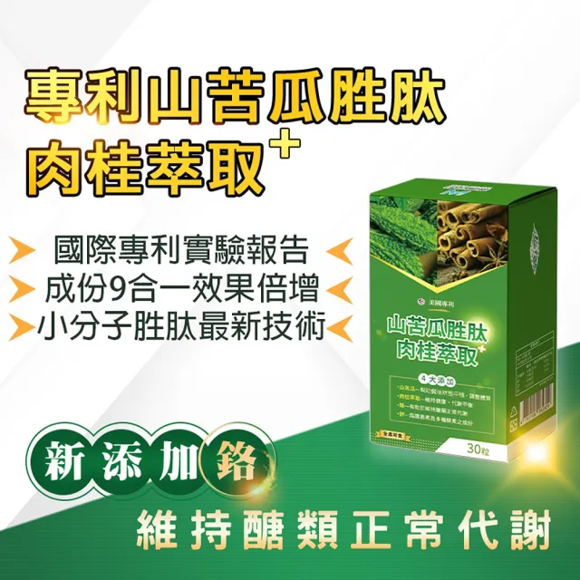 【薇爾艾伯】山苦瓜胜肽+肉桂萃取-小分子胜肽最新技術-1入/共30粒(維持醣類代謝正常、國際專利實驗報告)