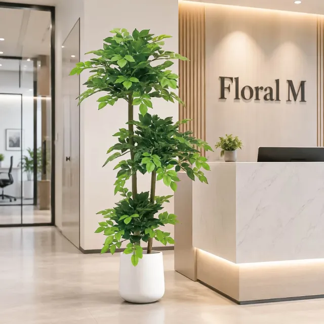 【Floral M】居家超人氣滿滿幸福樹150cm大型仿真植栽(贈花盆)(仿真樹/免澆水/室內佈置/居家裝飾/店面擺設)